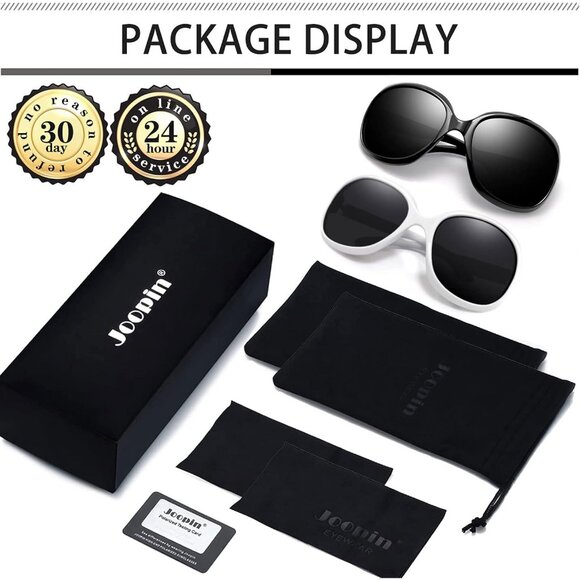 Women's black White/Black Trendy Polarized Driving Sun Glasses UV Protective - Picture 6 of 6